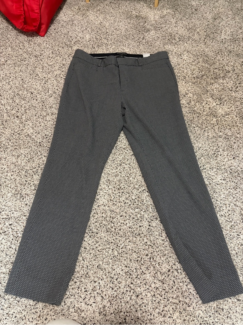 Banana Republic Women's Gray Micro-Pattern Ankle Pants - Sloan Fit